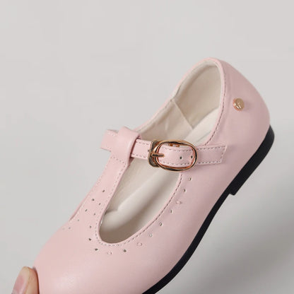 Spring Kids Princess Shoes Children T Bar Shoes Baby Girls Fashion Shos Toddler Ballet Flats Sweet Leather Shoes Mary Jane New