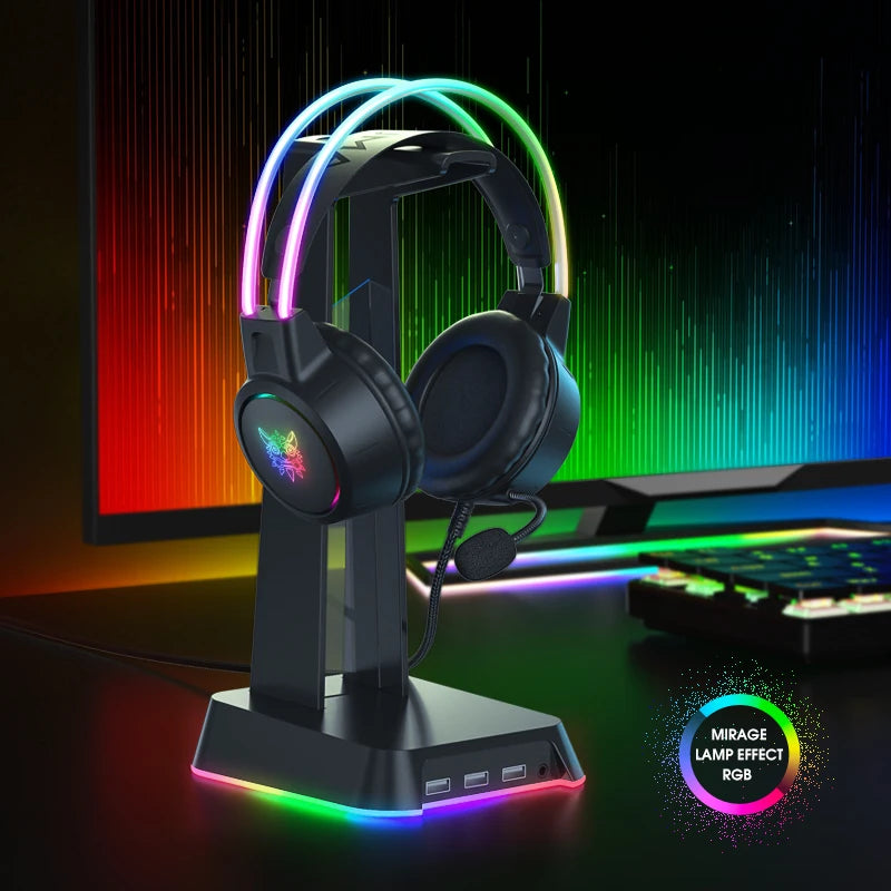 ONIKUMA X15 Pro RGB Head Beam Gaming Headphones with Mic 3.5mm Durable Stereo Surround RGB Headset Gamer for Game for PS5 Switch