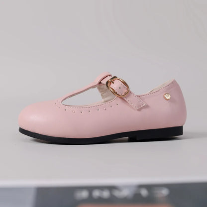 Spring Kids Princess Shoes Children T Bar Shoes Baby Girls Fashion Shos Toddler Ballet Flats Sweet Leather Shoes Mary Jane New