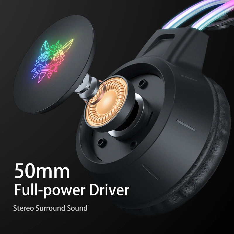 ONIKUMA X15 Pro RGB Head Beam Gaming Headphones with Mic 3.5mm Durable Stereo Surround RGB Headset Gamer for Game for PS5 Switch