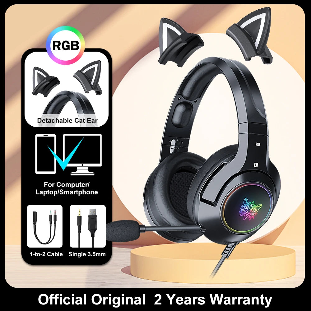 ONIKUMA X15 Pro RGB Head Beam Gaming Headphones with Mic 3.5mm Durable Stereo Surround RGB Headset Gamer for Game for PS5 Switch
