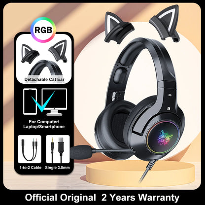 ONIKUMA X15 Pro RGB Head Beam Gaming Headphones with Mic 3.5mm Durable Stereo Surround RGB Headset Gamer for Game for PS5 Switch